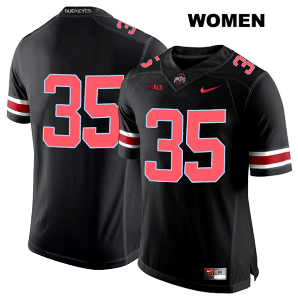 Ohio State Buckeyes Women's Luke Donovan #35 Red Number Black Authentic Nike No Name College NCAA Stitched Football Jersey GN19B32HE